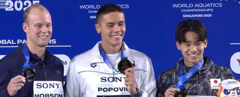 David Popovici devine campion mondial: Emoția imnului României răsună în suflete