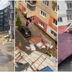 Furtuni violente în țară: Acoperișuri smulse în Sălaj, container răsturnat cu o persoană, femeie rănită în Timiș