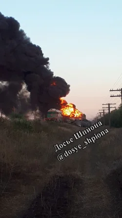 Atac cu drone asupra trenului rus încărcat cu combustibil pentru infanterie