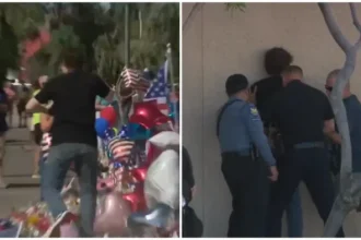 Adolescent surprins vandalizând memorialul lui Charlie Kirk, purtând un tricou asemănător celui al lui Tyler Robinson