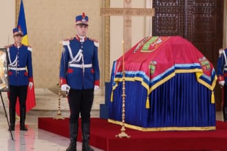 Sicriul cu rămăşiţele lui Grigore Alexandru Ghyka, ultimul domn al Moldovei, depus la Palatul Cotroceni. Condiții de acces