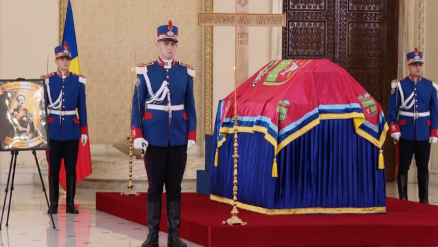 Sicriul cu rămăşiţele lui Grigore Alexandru Ghyka, ultimul domn al Moldovei, depus la Palatul Cotroceni. Condiții de acces