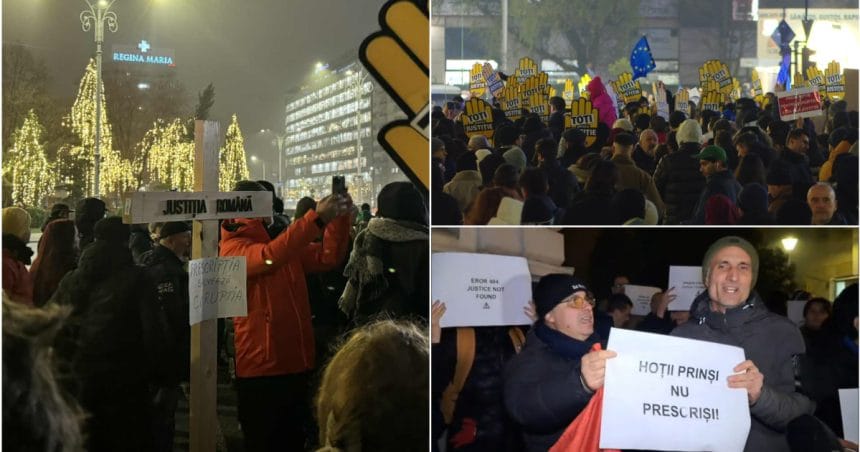 A treia zi de proteste pentru o justiție corectă. Manifestații în Capitală și în marile orașe: peste 1.000 de oameni în Piața Victoriei