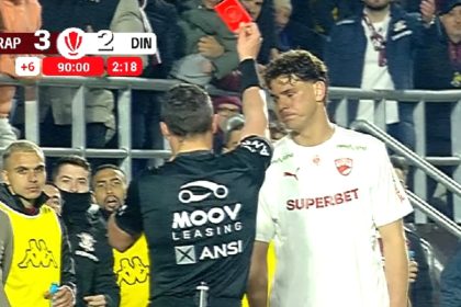 Istvan Kovacs i-a dat roșu lui Matteo Duțu, în Rapid -2! Verdictul lui Marius Avram