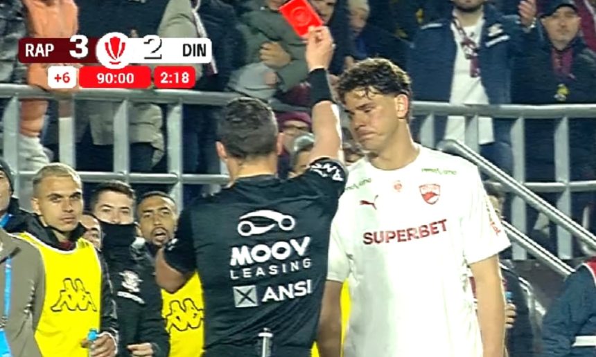 Istvan Kovacs i-a dat roșu lui Matteo Duțu, în Rapid -2! Verdictul lui Marius Avram