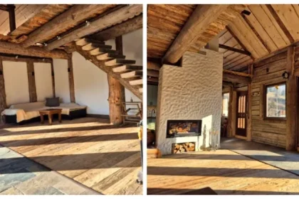 Cum a construit un român o casă cu structură din lemn vechi de 100 de ani: „Nu doream să ajungă pe foc”
