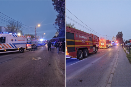 Incendiu puternic într-un bloc din Constanța: 160 de oameni evacuați. Patru copii și cinci adulți la spital. Un bărbat în stare critică