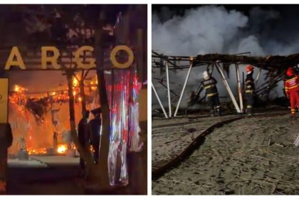 Alertă în Mamaia: incendiu la Argo, un beach bar aflat pe plajă. Intervenție de urgență a pompierilor
