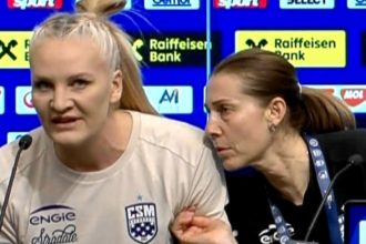 Crina Pintea, ieșire nervoasă: „Vă opriți sau vă opresc eu!”. Handbalista lui CSM București a vrut să se ridice de pe scaun din cauza unui jurnalist