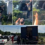 Polițiștii locali au dat cu spray lacrimogen și l-au lovit cu picioarele pe șoferul TIR-ului scăpat de sub control în Constanța