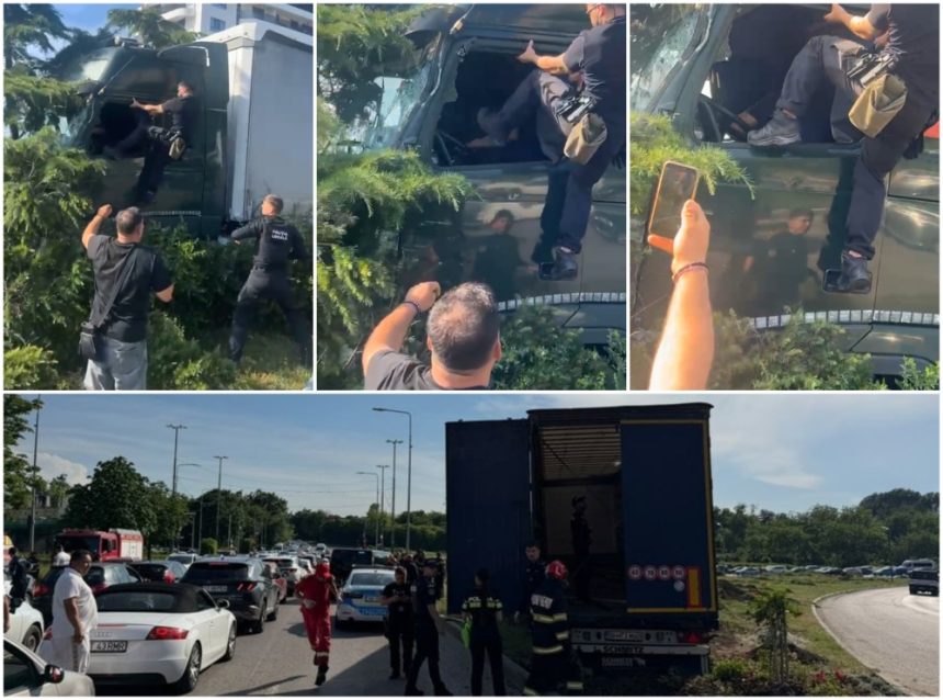 Incident revoltător în Constanța: polițiștii au folosit spray lacrimogen și l-au lovit cu picioarele pe șoferul TIR-ului scăpat de sub control Polițiștii locali au dat cu spray lacrimogen și l-au lovit cu picioarele pe șoferul TIR-ului scăpat de sub control în Constanța