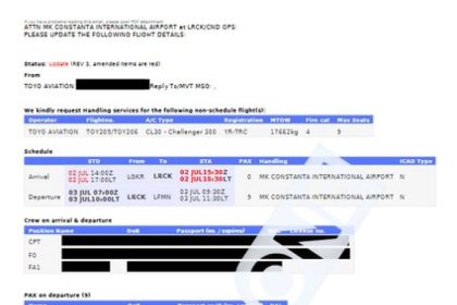 Lista pasagerilor zborurilor private spre Mykonos și Nisa. Ce traseu au urmat avioanele ce transportau politicieni, magistrați și oameni de afaceri
